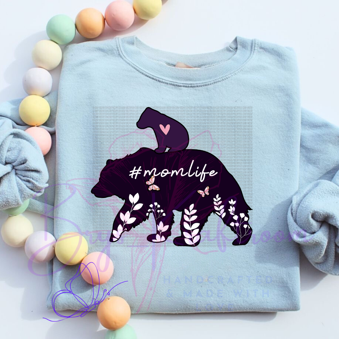 #Mom Life (Bears) Tired 11” DTF Transfer