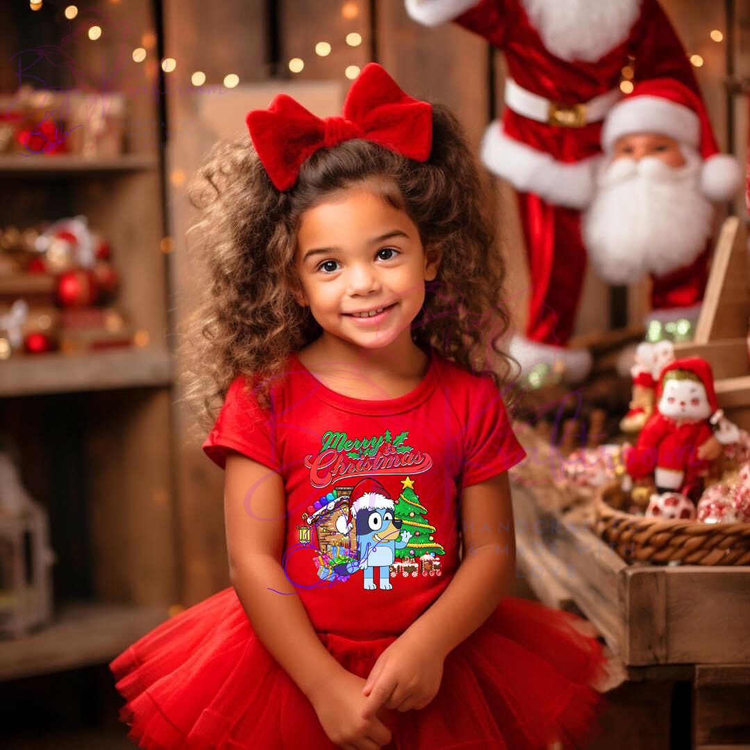 Merry Christmas Blue-y DTF Transfer