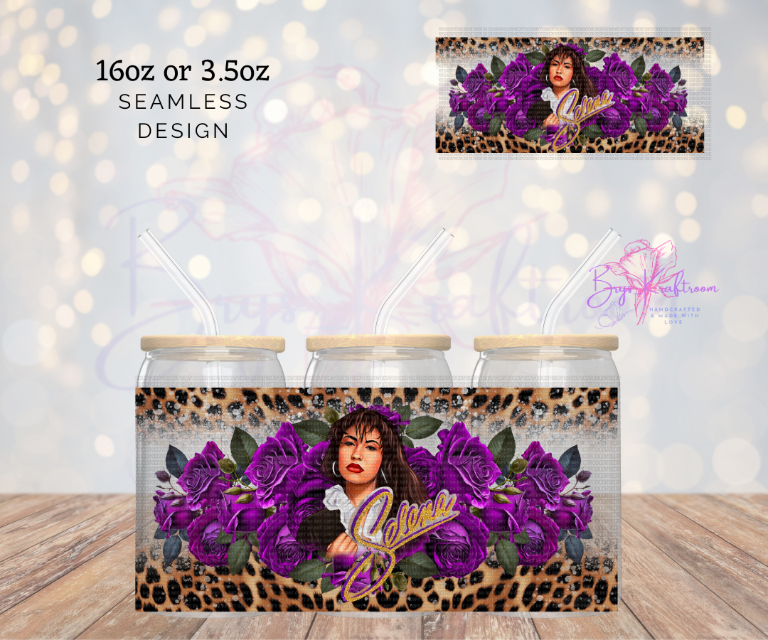 Selena Cheetah Purple Flowers