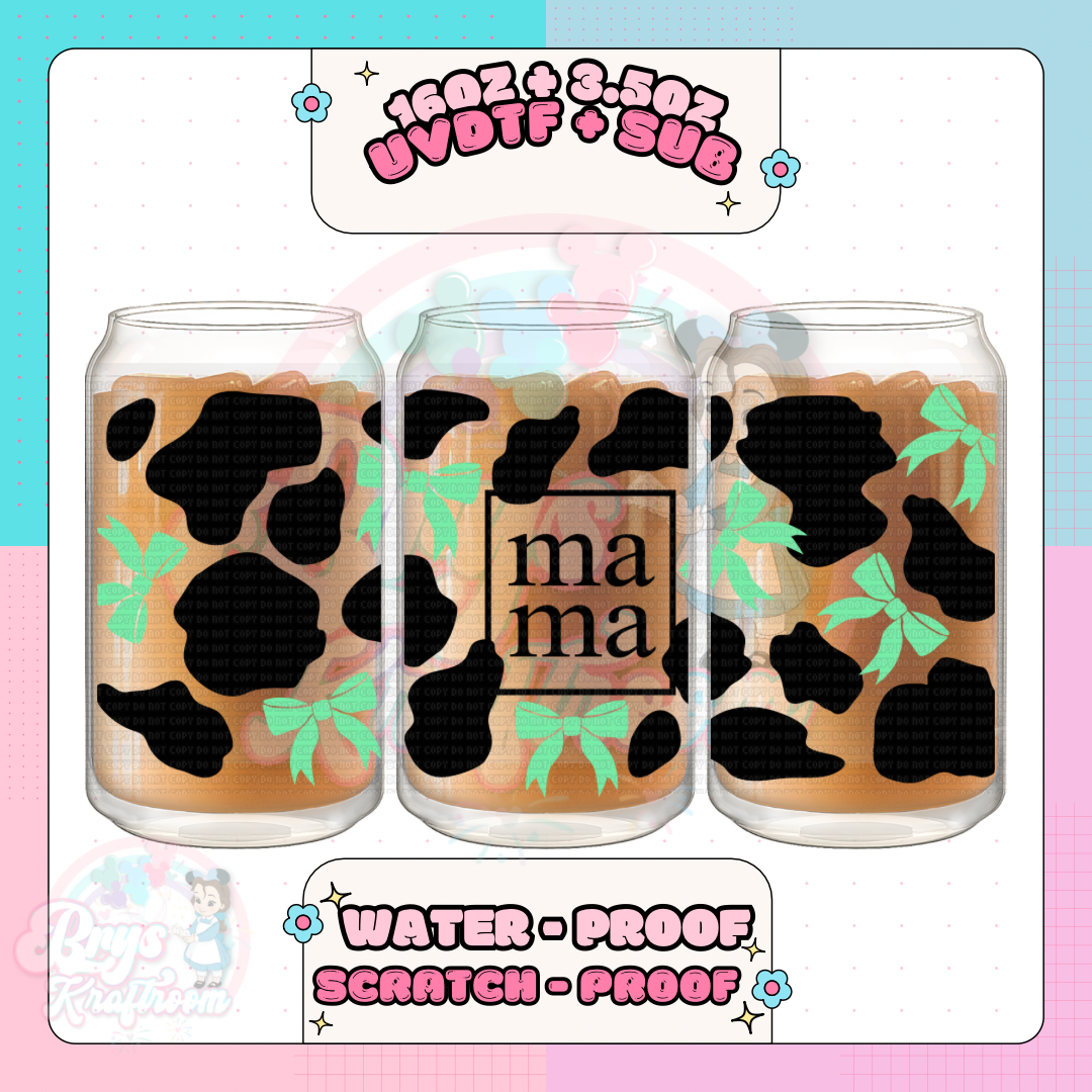Mama Cow Print (Green Spearmint)