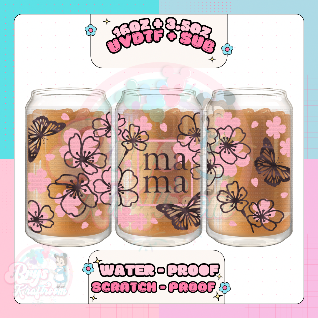 Mama Floral (Black + Pink)