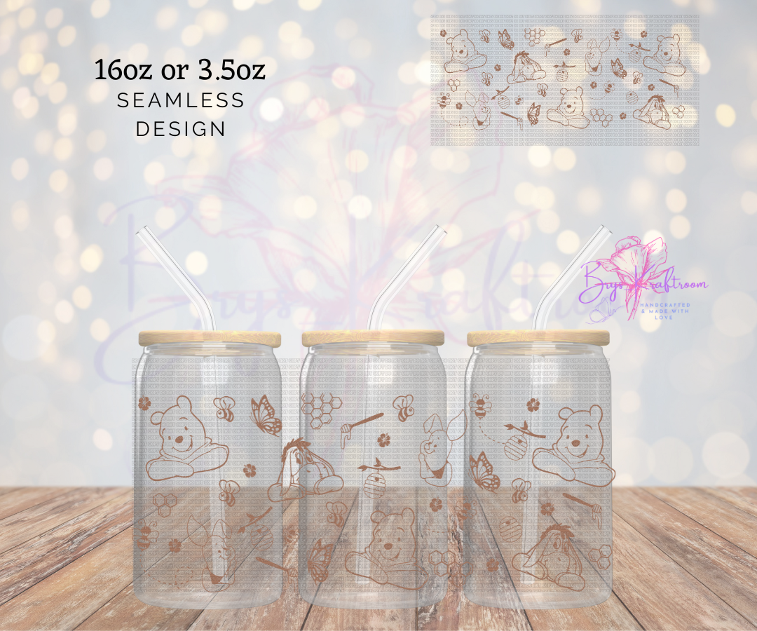 Pooh Gold Silhouette Floral