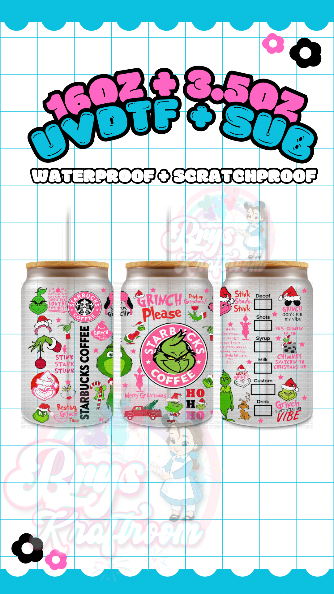 Pink Grinch Starbies