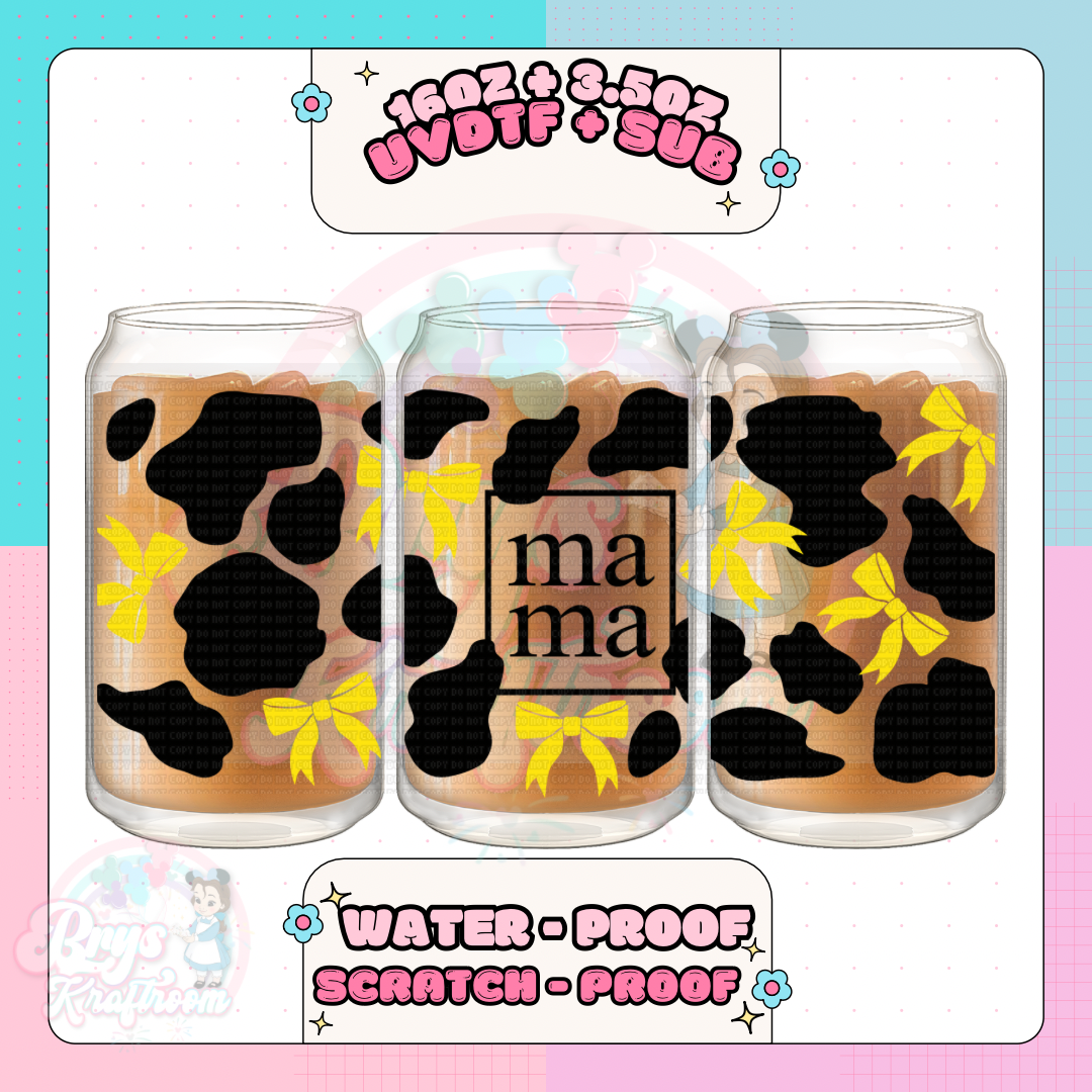Mama Cow Print (Daisy Yellow)