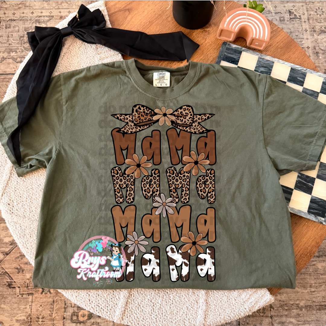 Mama | Cow + Leopard Print