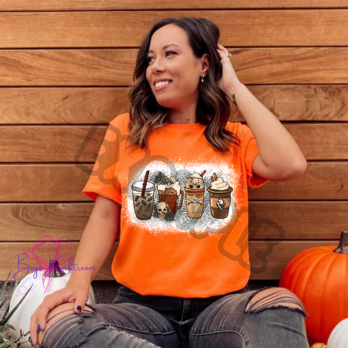 Jason (cheetah splatter) coffee 9” DTF Transfer