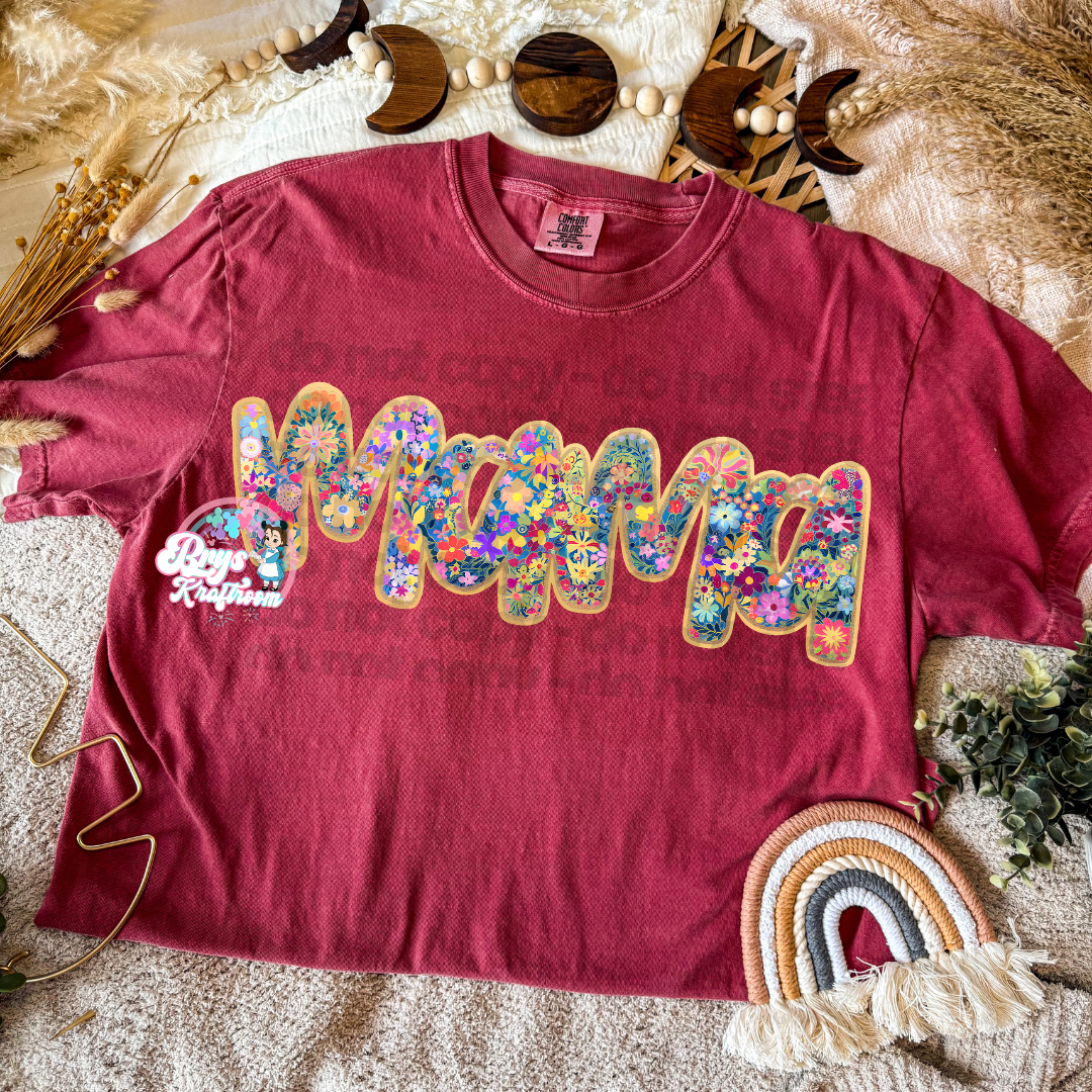 Mama | Florecitas | Golden outline