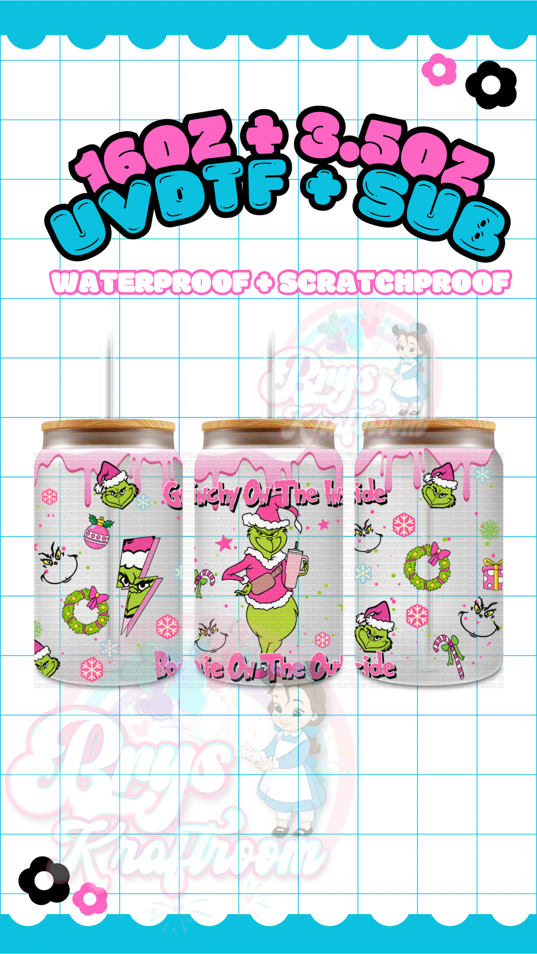 Boujee Stanley pink Grinch