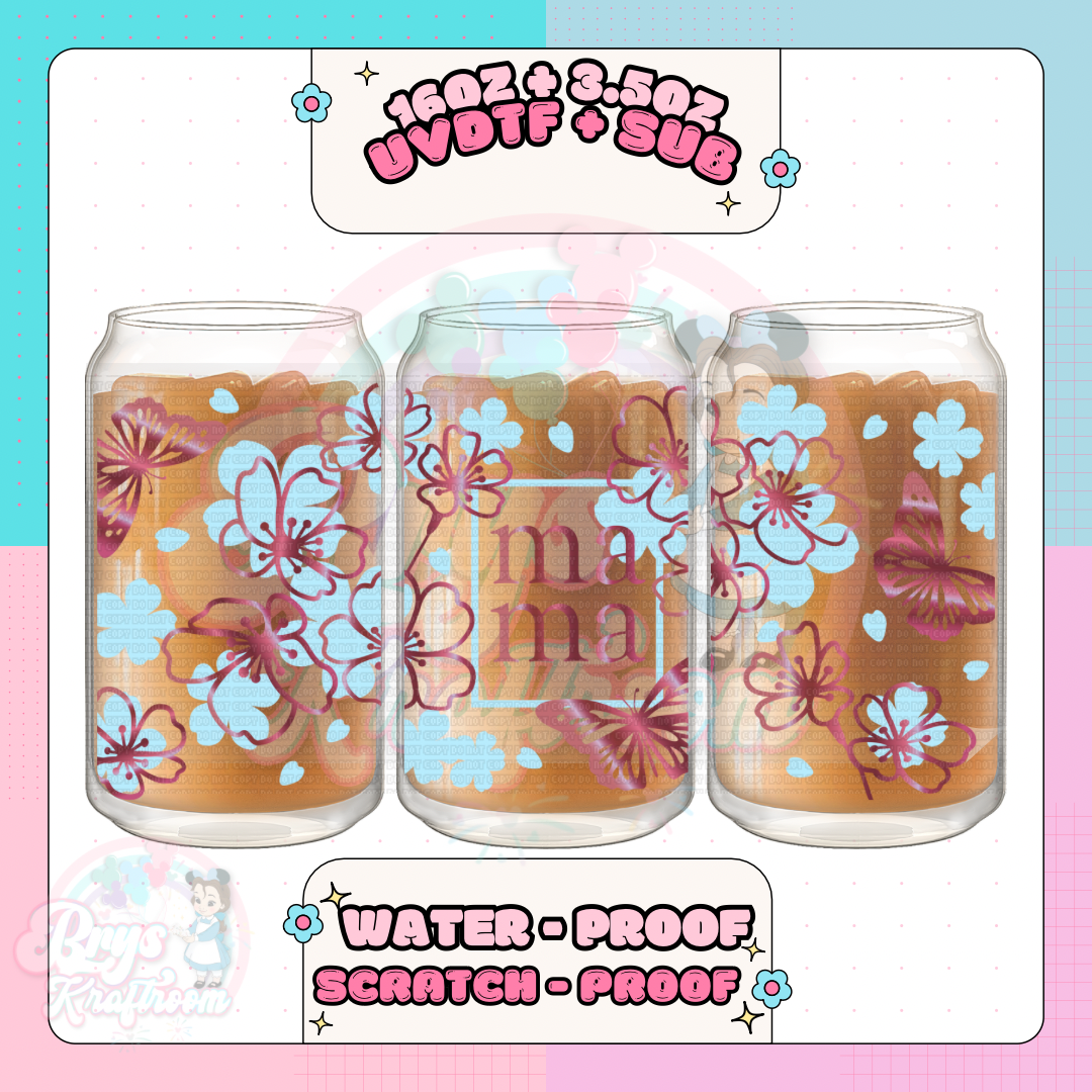 Mama Butterflies (pink + blue)