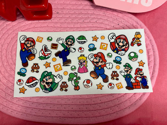 Mario + Luigi UV DTF Wraps