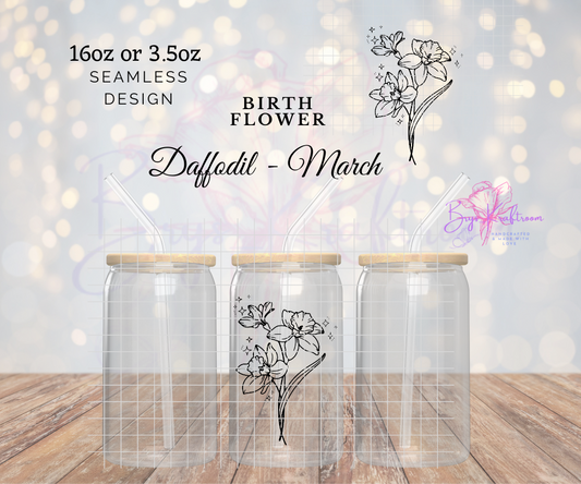 Birth Flower March UV DTF Wraps