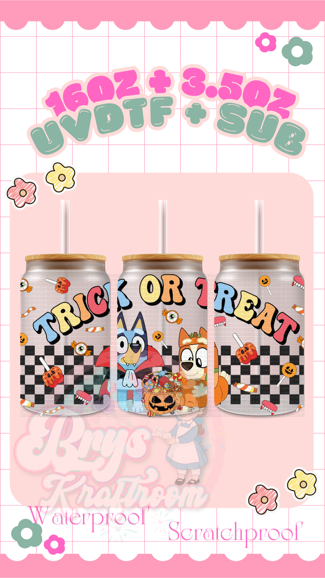 Trick or Treat Bluey Checkered