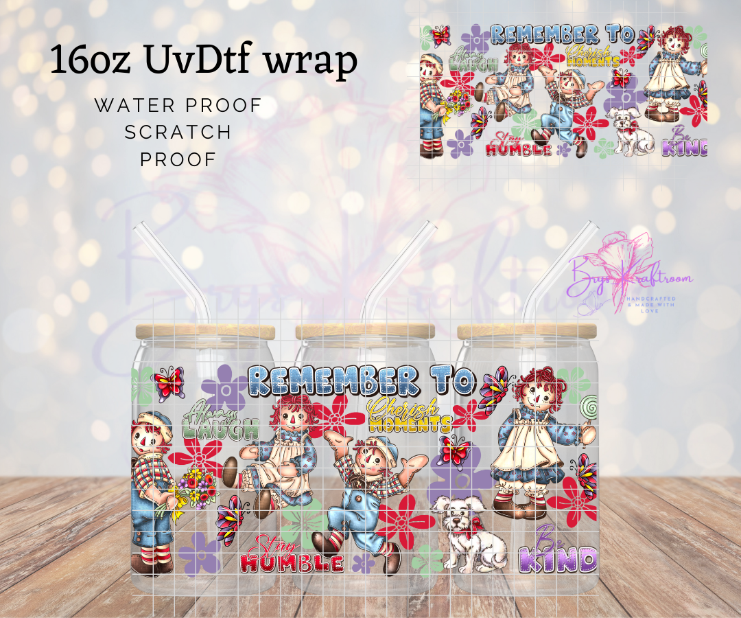 Raggedy A UV DTF Wraps