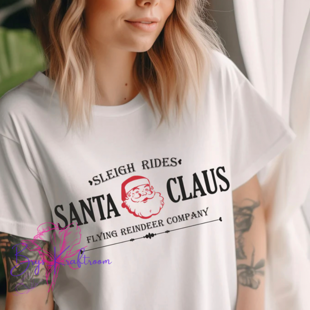 Santa Claus Sleigh Rides 11” DTF Transfer
