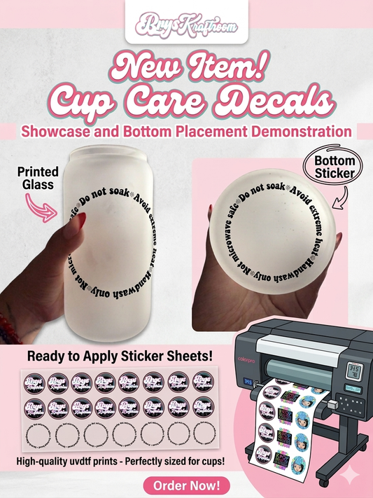16oz Cup Care Bottom Decal