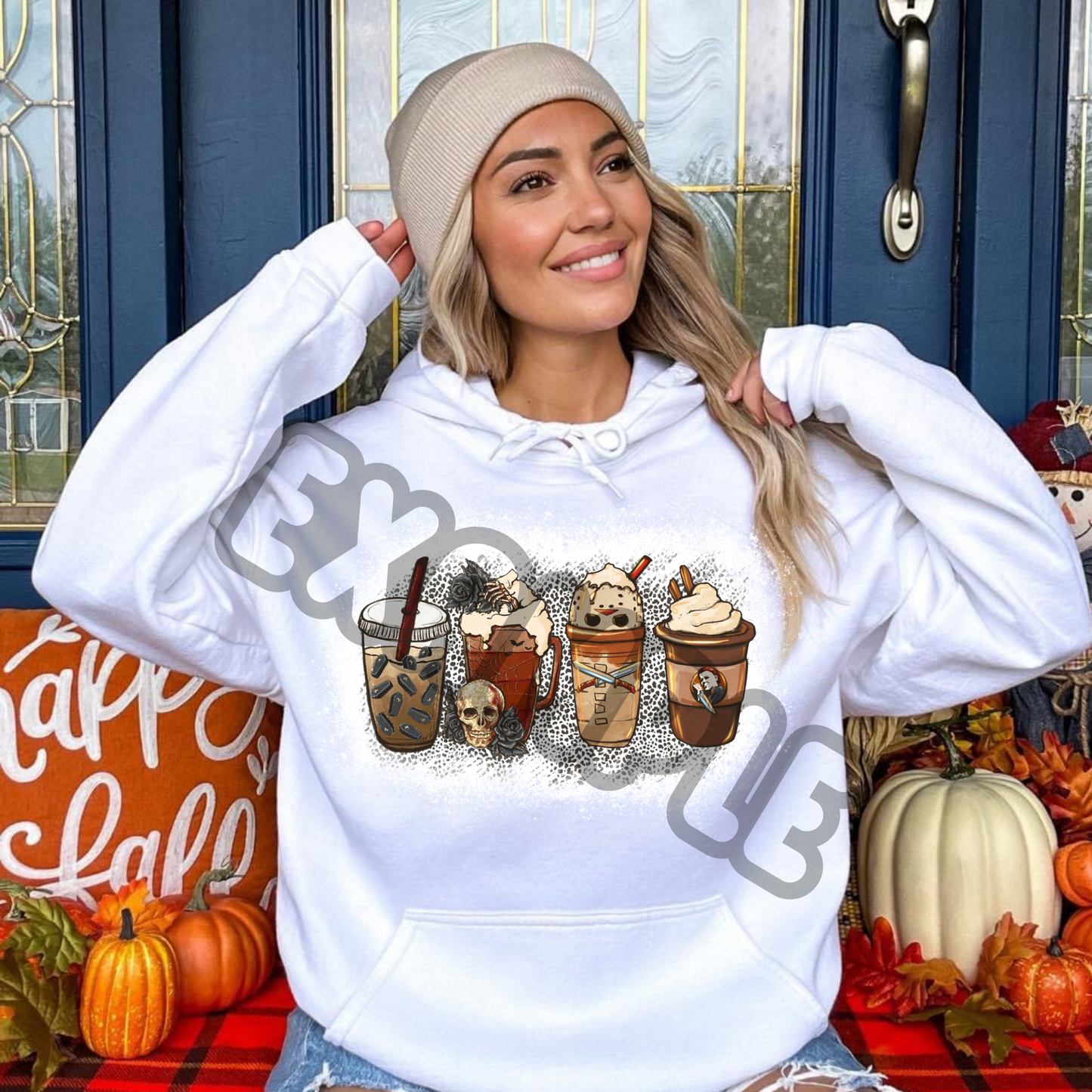 Jason (cheetah splatter) coffee 9” DTF Transfer