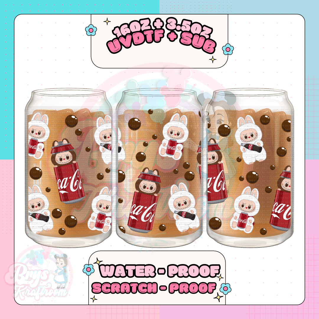 Coca Cola Labubu | Brown + White Labubu