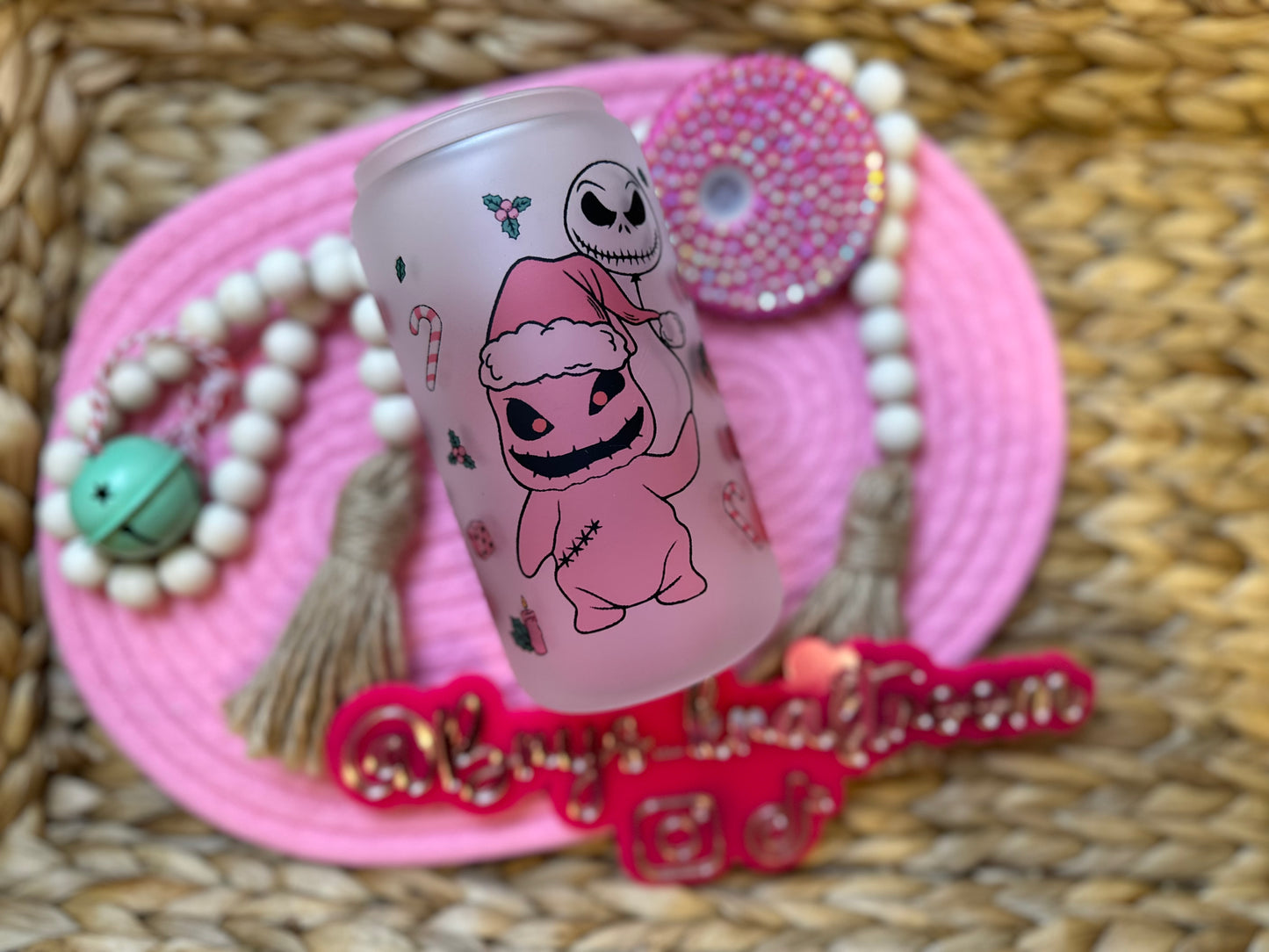 Pink Oogie Balloons Xmas EXCLUSIVE* Libby Glass Can