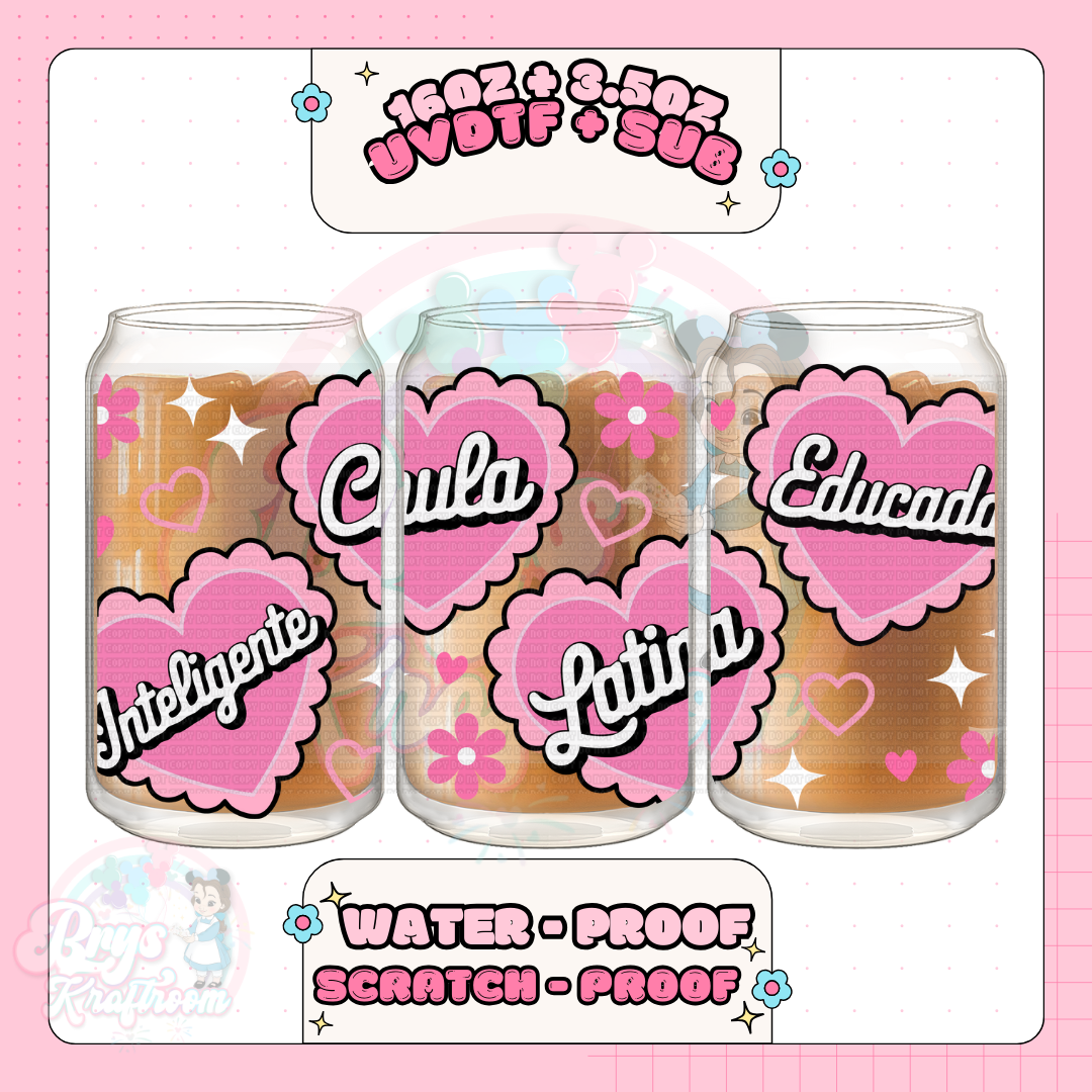 Latina Heart Affirmations (light pink)