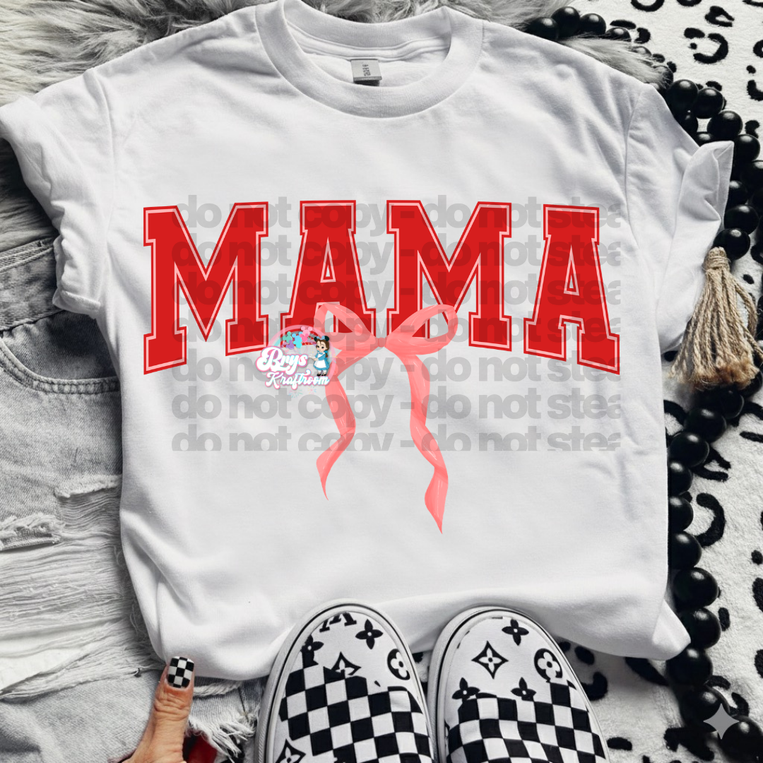 Mama Red | Pink Bow