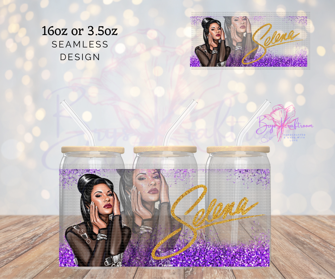 Selena Purple Glitter 2 UV DTF Wraps