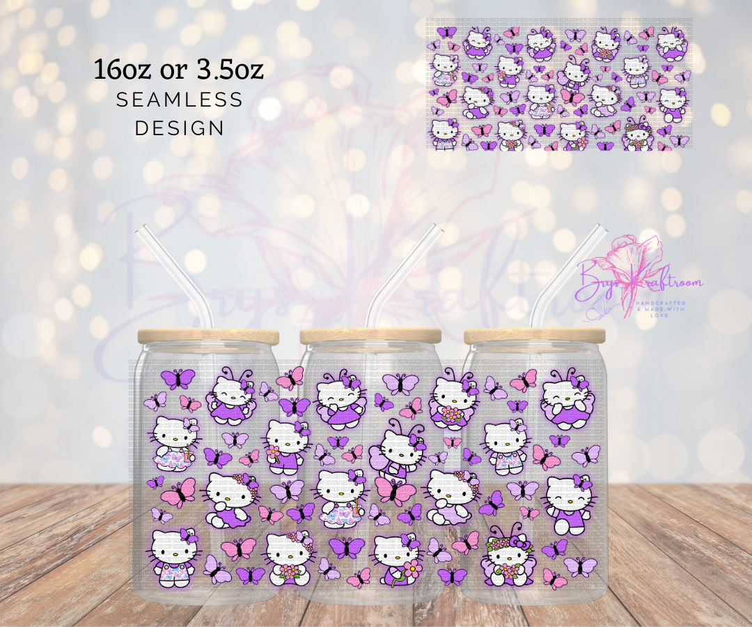 Hk Purple Butterflies UV DTF Wraps