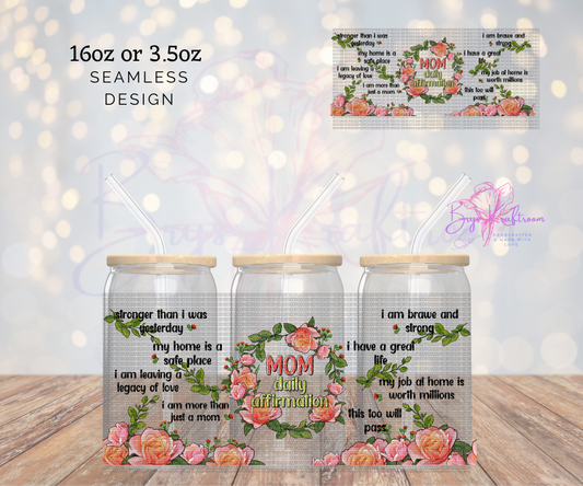 Mom Daily Affirmations UV DTF Wraps