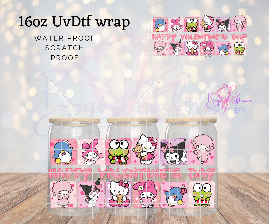 Happy VDAY SANRIO UV DTF Wraps