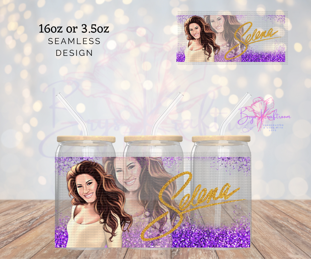 Selena Purple Glitter 1 UV DTF Wraps