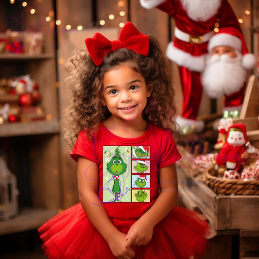 Grinch Evolution Kids 7.5” DTF Transfer