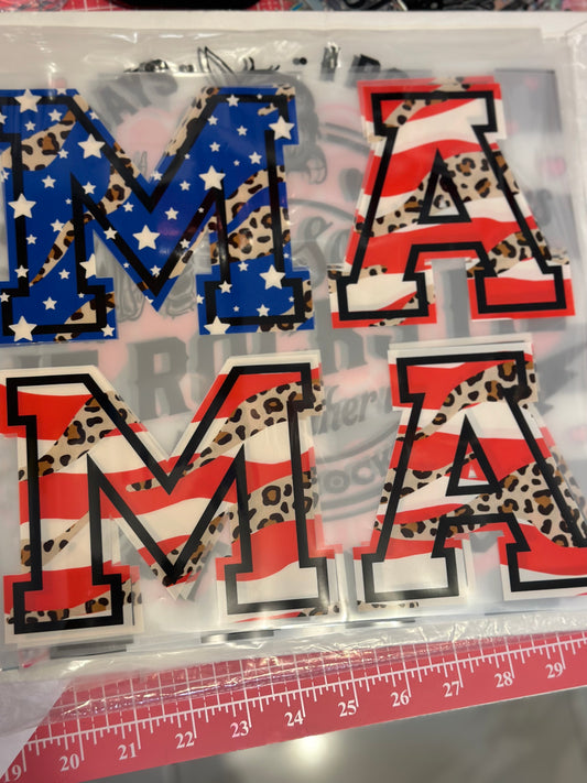 Patriotic mama 11” DTF Transfer