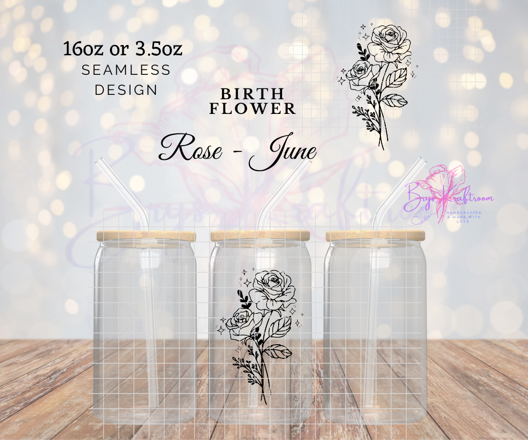 Birth Flower June UV DTF Wraps