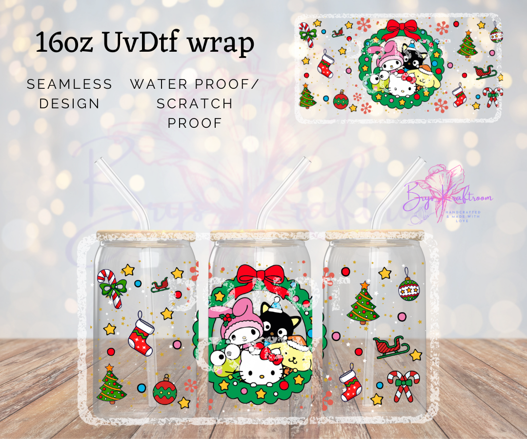 16oz xMAS Glass Cups