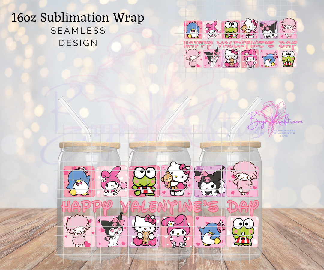 Happy VDAY SANRIO UV DTF Wraps