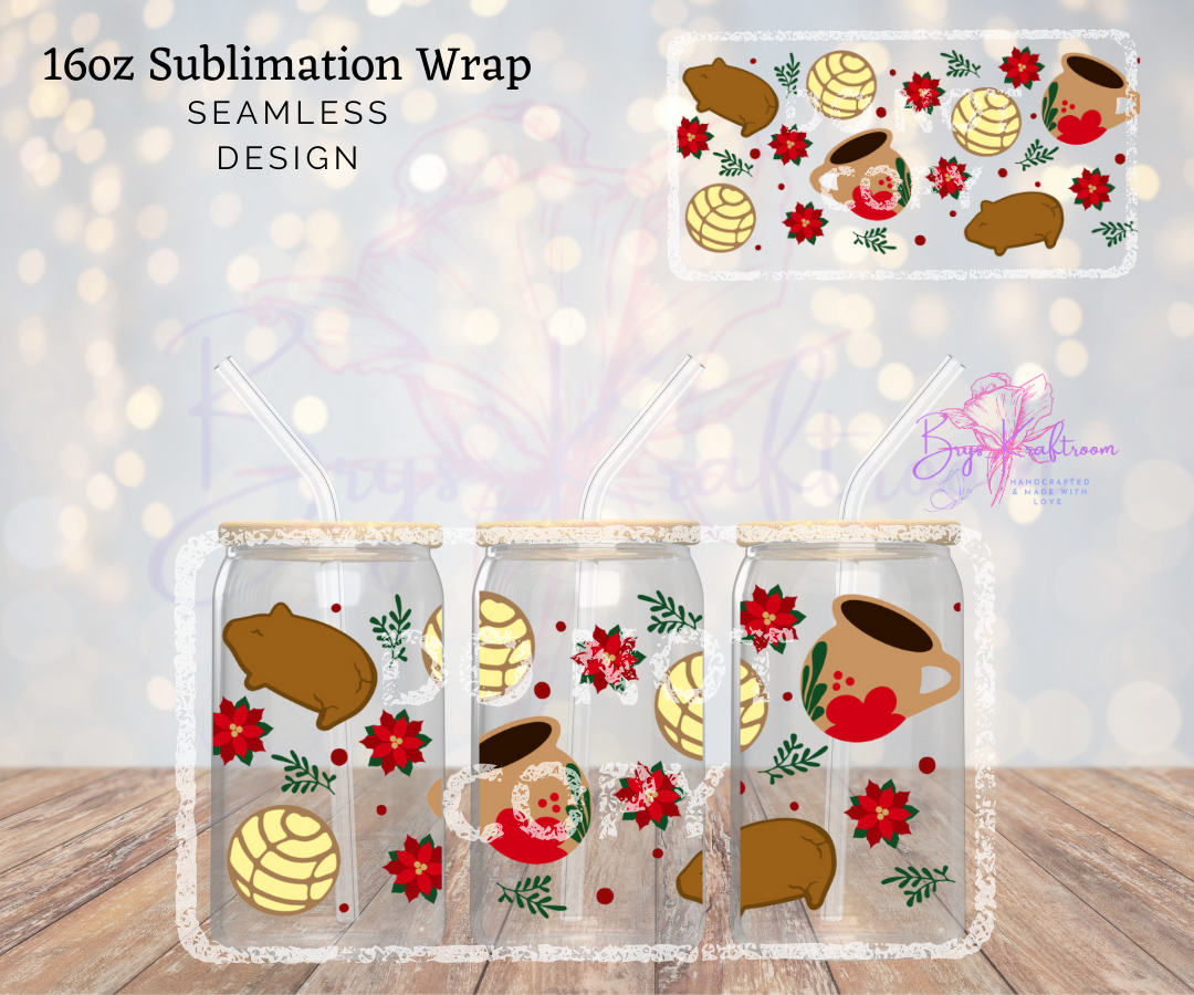 16oz xMAS Glass Cups