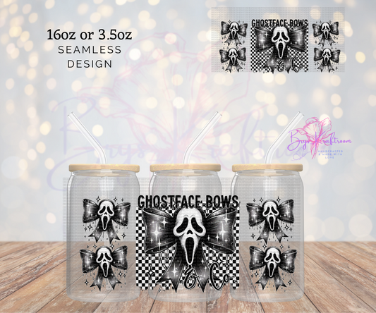 Ghostface bows UV DTF Wraps