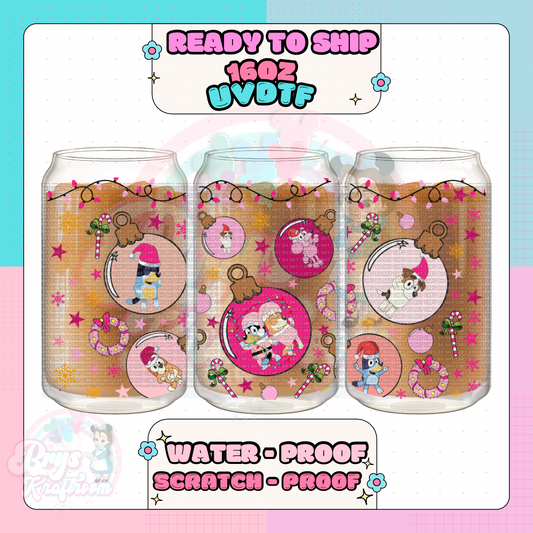 Pink Bluey Ornaments (RTS)