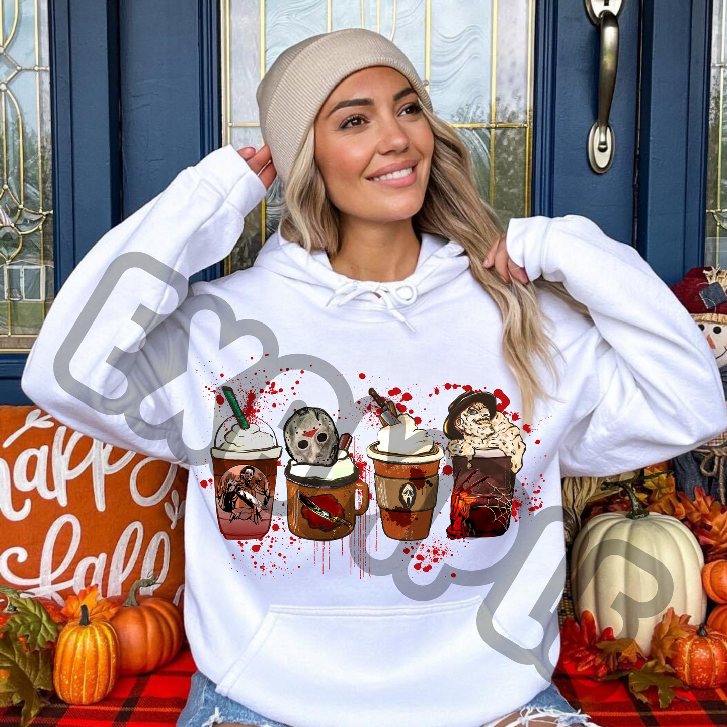 Bloody characters coffee 9” DTF Transfer