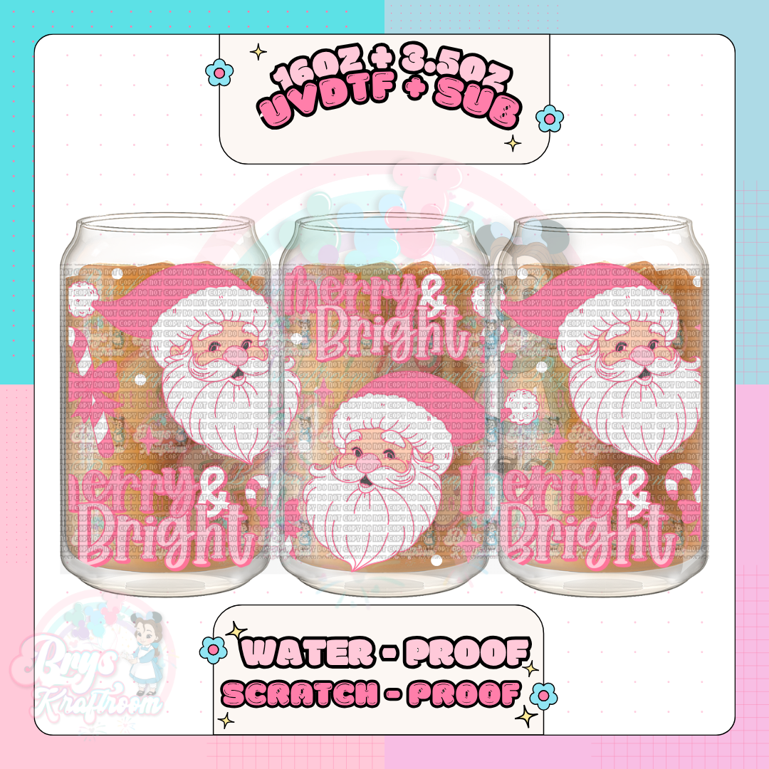 Merry & Bright|  Pink Santa