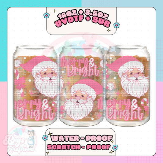 Merry & Bright|  Pink Santa
