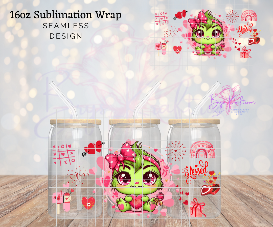 Green Baby Girl Love UV DTF Wraps