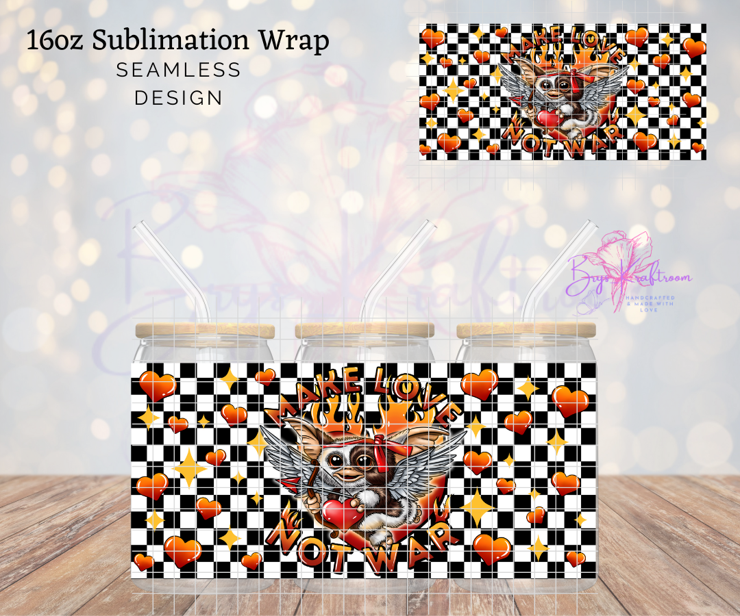 Make Luv Not War UV DTF Wraps