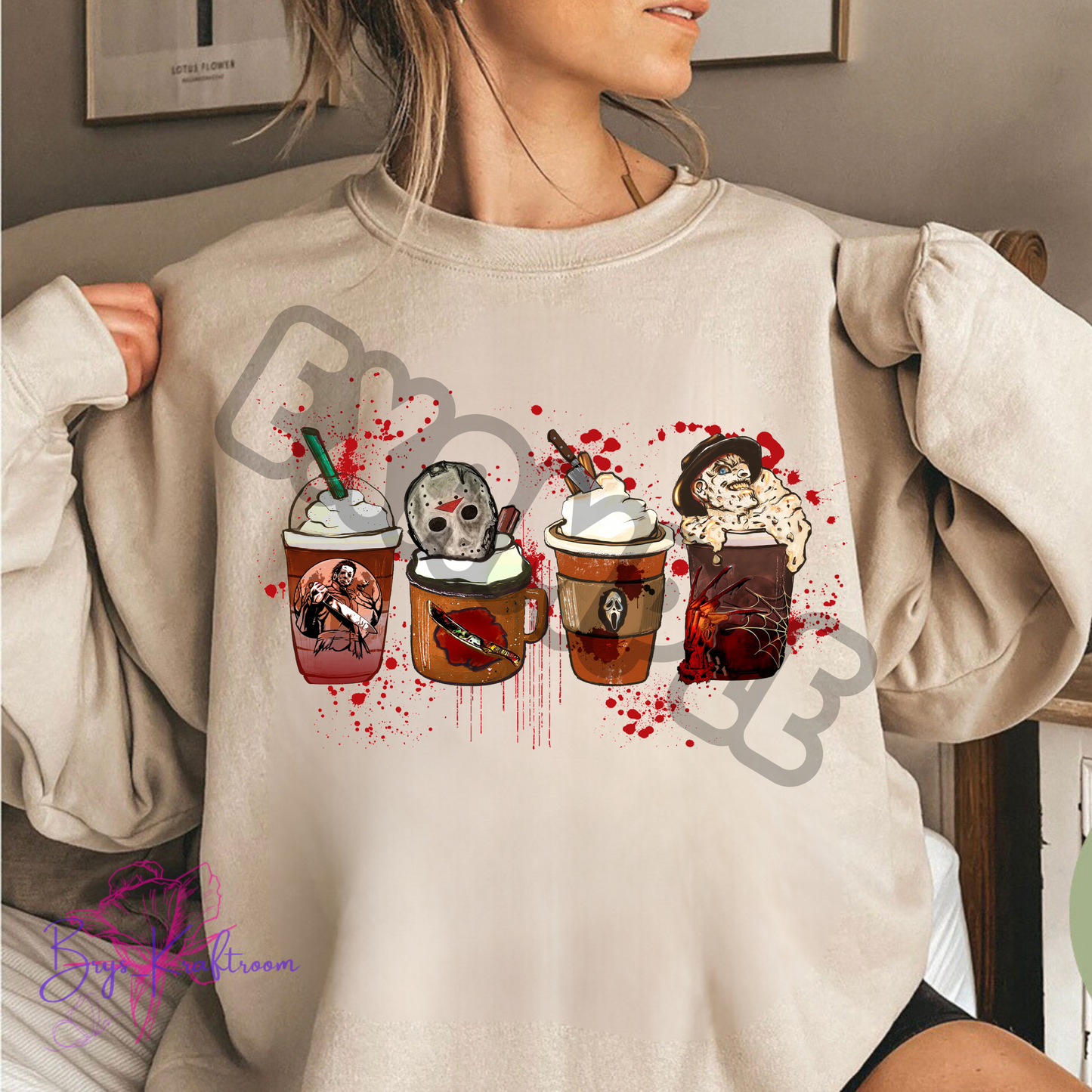 Bloody characters coffee 9” DTF Transfer