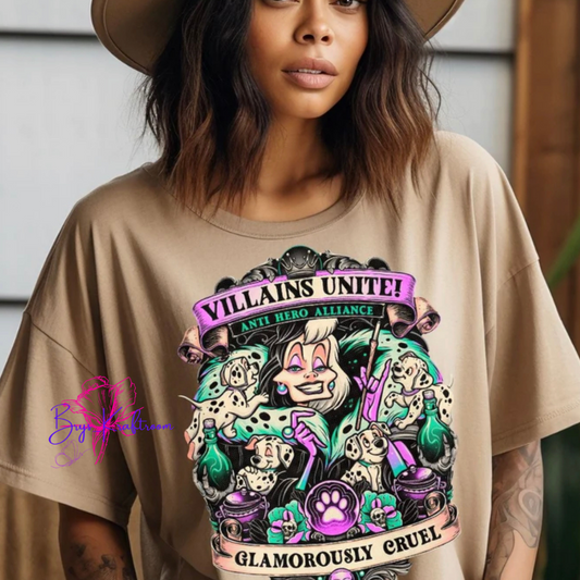 Villains Unite! Glamoursly Cruel 11” DTF Transfer