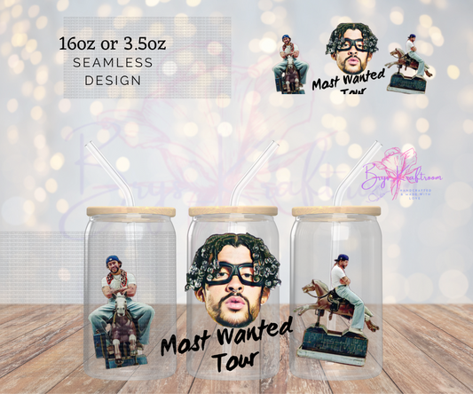 Bad Bunny Most Wanted Tour UV DTF Wraps