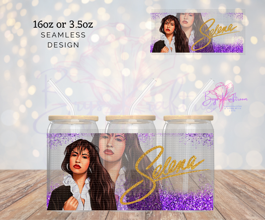 Selena Purple Glitter 3 UV DTF Wraps