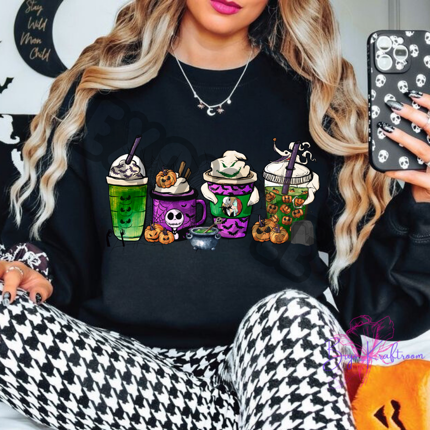 Jack & Sally coffee 9” DTF Transfer