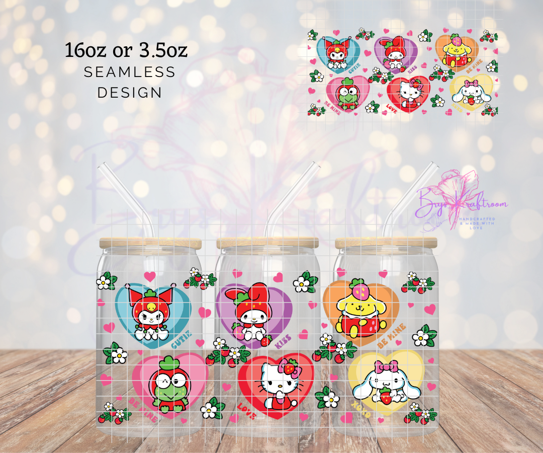 Sanrio Hearts Vday UV DTF Wraps