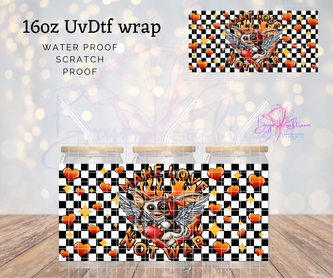 Make Luv Not War UV DTF Wraps