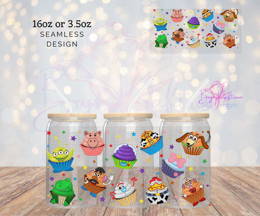 Characters cupcakes UV DTF Wraps